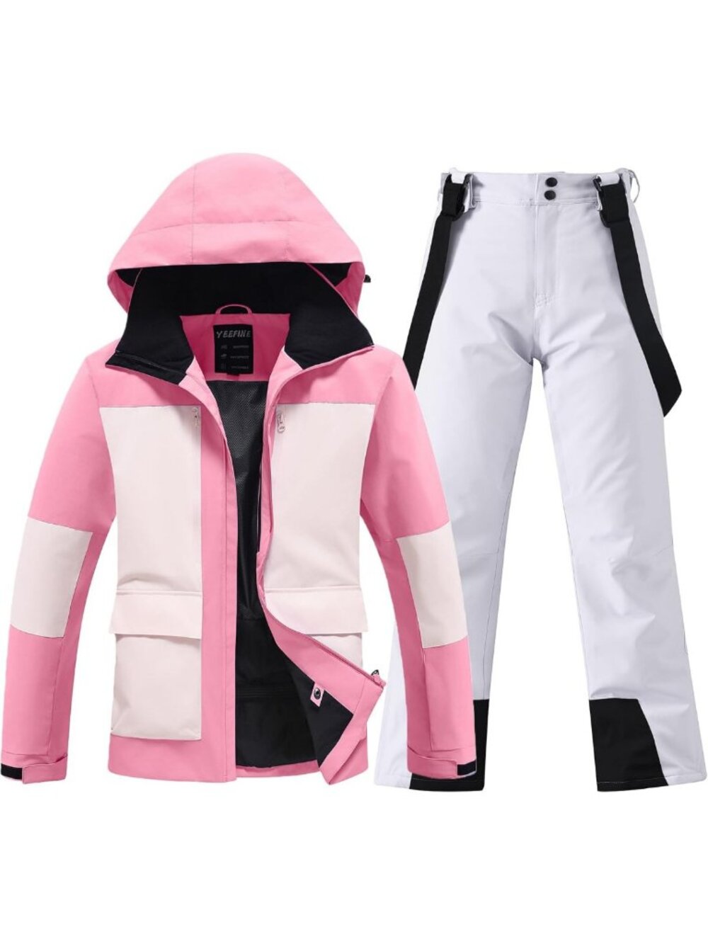 Women's Insulated Ski Jacket & Pants Set - Waterproof, Windproof, Warm Snowsuit
